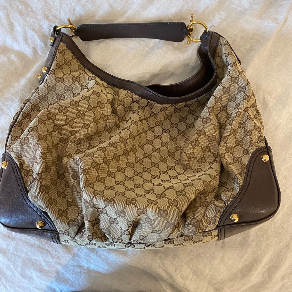 Large Gucci horsebit hobo bag